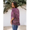 Zeagoo Women’s Open Front Cardigan 2026 Spring Summer Lightweight 3/4 Sleeve Draped Ruffles Cardigans S-3XL(Floral Purple)