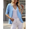 Zeagoo Women’s Open Front Cardigan 2026 Spring Summer Lightweight 3/4 Sleeve Draped Ruffles Cardigans S-3XL(Light Blue)