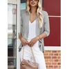 Zeagoo Women’s Open Front Cardigan 2026 Spring Summer Lightweight 3/4 Sleeve Draped Ruffles Cardigans S-3XL(Light Grey)