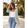 Zeagoo Women’s Open Front Cardigan 2026 Spring Summer Lightweight 3/4 Sleeve Draped Ruffles Cardigans S-3XL(Mint Green)