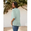 Zeagoo Women’s Open Front Cardigan 2026 Spring Summer Lightweight 3/4 Sleeve Draped Ruffles Cardigans S-3XL(Mint Green)
