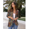Zeagoo Women’s Open Front Cardigan 2026 Spring Summer Lightweight 3/4 Sleeve Draped Ruffles Cardigans S-3XL(Multicolor 721)