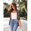 Zeagoo Women’s Open Front Cardigan 2026 Spring Summer Lightweight 3/4 Sleeve Draped Ruffles Cardigans S-3XL(Multicolor 721)