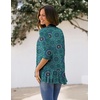 Zeagoo Women’s Open Front Cardigan 2026 Spring Summer Lightweight 3/4 Sleeve Draped Ruffles Cardigans S-3XL(Multicolor 858)