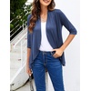Zeagoo Women’s Open Front Cardigan 2026 Spring Summer Lightweight 3/4 Sleeve Draped Ruffles Cardigans S-3XL(Navy Blue)