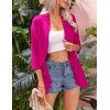 Zeagoo Women’s Open Front Cardigan 2026 Spring Summer Lightweight 3/4 Sleeve Draped Ruffles Cardigans S-3XL(Rose)
