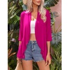 Zeagoo Women’s Open Front Cardigan 2026 Spring Summer Lightweight 3/4 Sleeve Draped Ruffles Cardigans S-3XL(Rose)