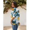 Zeagoo Women’s Open Front Cardigan 2026 Spring Summer Lightweight 3/4 Sleeve Draped Ruffles Cardigans S-3XL(Tye Dye Flower)