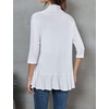 Zeagoo Women’s Open Front Cardigan 2026 Spring Summer Lightweight 3/4 Sleeve Draped Ruffles Cardigans S-3XL(White)
