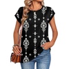 Zeagoo Womens Tops Summer Casual Cap Sleeve Tshirts Shirts Business Dressy Spring Fashion Outfits Trendy Clothes(Black Vintage)