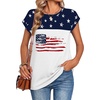 Zeagoo Womens Tops Summer Casual Cap Sleeve Tshirts Shirts Business Dressy Spring Fashion Outfits Trendy Clothes(Flag)
