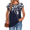 Zeagoo Womens Tops Summer Casual Cap Sleeve Tshirts Shirts Business Dressy Spring Fashion Outfits Trendy Clothes(Navy Floral)