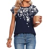 Zeagoo Womens Tops Summer Casual Cap Sleeve Tshirts Shirts Business Dressy Spring Fashion Outfits Trendy Clothes(Navy Floral)
