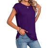 Zeagoo Womens Tops Summer Casual Cap Sleeve Tshirts Shirts Business Dressy Spring Fashion Outfits Trendy Clothes(Purple)