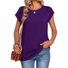 Zeagoo Womens Tops Summer Casual Cap Sleeve Tshirts Shirts Business Dressy Spring Fashion Outfits Trendy Clothes(Purple)