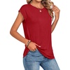 Zeagoo Womens Tops Summer Casual Cap Sleeve Tshirts Shirts Business Dressy Spring Fashion Outfits Trendy Clothes(Red Color)