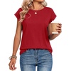 Zeagoo Womens Tops Summer Casual Cap Sleeve Tshirts Shirts Business Dressy Spring Fashion Outfits Trendy Clothes(Red Color)
