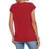 Zeagoo Womens Tops Summer Casual Cap Sleeve Tshirts Shirts Business Dressy Spring Fashion Outfits Trendy Clothes(Red Color)