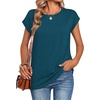 Zeagoo Womens Tops Summer Casual Cap Sleeve Tshirts Shirts Business Dressy Spring Fashion Outfits Trendy Clothes(Teal)