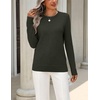 Zeagoo Womens Wool Blend Sweater Crewneck Long Sleeve Tops Fashion Clothing | Zeagoo Womens Wool Blend Crewneck Sweater Long Sleeve Soft Knit Pullover Lightweight Business Casual Black Fashion Clothing(Army Green)