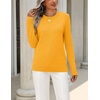 Zeagoo Womens Wool Blend Sweater Crewneck Long Sleeve Tops Fashion Clothing | Zeagoo Womens Wool Blend Crewneck Sweater Long Sleeve Soft Knit Pullover Lightweight Business Casual Black Fashion Clothing(Yellow)