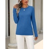 Zeagoo Womens Wool Blend Sweater Crewneck Long Sleeve Tops Fashion Clothing | Zeagoo Womens Wool Blend Crewneck Sweater Long Sleeve Soft Knit Pullover Lightweight Business Casual Black Fashion Clothing(Blue)