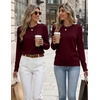 Zeagoo Womens Wool Blend Sweater Crewneck Long Sleeve Tops Fashion Clothing | Zeagoo Womens Wool Blend Crewneck Sweater Long Sleeve Soft Knit Pullover Lightweight Business Casual Black Fashion Clothing(Wine Red)