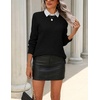 Zeagoo Womens Wool Blend Sweater Crewneck Long Sleeve Tops Fashion Clothing | Zeagoo Womens Wool Blend Crewneck Sweater Long Sleeve Soft Knit Pullover Lightweight Business Casual Black Fashion Clothing(Black)