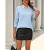 Zeagoo Womens Wool Blend Sweater Crewneck Long Sleeve Tops Fashion Clothing | Zeagoo Womens Wool Blend Crewneck Sweater Long Sleeve Soft Knit Pullover Lightweight Business Casual Black Fashion Clothing(Light Blue)