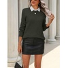 Zeagoo Womens Wool Blend Sweater Crewneck Long Sleeve Tops Fashion Clothing | Zeagoo Womens Wool Blend Crewneck Sweater Long Sleeve Soft Knit Pullover Lightweight Business Casual Black Fashion Clothing(Army Green)