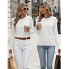 Zeagoo Womens Wool Blend Sweater Crewneck Long Sleeve Tops Fashion Clothing | Zeagoo Womens Wool Blend Crewneck Sweater Long Sleeve Soft Knit Pullover Lightweight Business Casual Black Fashion Clothing(White)