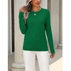Zeagoo Womens Wool Blend Sweater Crewneck Long Sleeve Tops Fashion Clothing | Zeagoo Womens Wool Blend Crewneck Sweater Long Sleeve Soft Knit Pullover Lightweight Business Casual Black Fashion Clothing(Green)