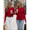 Zeagoo Womens Wool Blend Sweater Crewneck Long Sleeve Tops Fashion Clothing | Zeagoo Womens Wool Blend Crewneck Sweater Long Sleeve Soft Knit Pullover Lightweight Business Casual Black Fashion Clothing(Red)
