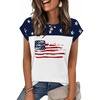 Zeagoo Womens Tops Summer Casual Cap Sleeve Tshirts Shirts Business Dressy Spring Fashion Outfits Trendy Clothes(Flag)