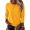 Zeagoo Womens Wool Blend Sweater Crewneck Long Sleeve Tops Fashion Clothing | Zeagoo Womens Wool Blend Crewneck Sweater Long Sleeve Soft Knit Pullover Lightweight Business Casual Black Fashion Clothing(Yellow)