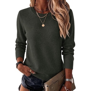 Zeagoo Womens Wool Blend Sweater Crewneck Long Sleeve Tops Fashion Clothing | Zeagoo Womens Wool Blend Crewneck Sweater Long Sleeve Soft Knit Pullover Lightweight Business Casual Black Fashion Clothing(Army Green)