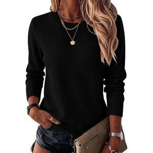 Zeagoo Womens Wool Blend Sweater Crewneck Long Sleeve Tops Fashion Clothing | Zeagoo Womens Wool Blend Crewneck Sweater Long Sleeve Soft Knit Pullover Lightweight Business Casual Black Fashion Clothing(Black)
