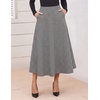 Zeagoo Plaid Skirts for Women Elastic Waist Aline Tartan Skirt with Pockets(Black White)