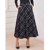 Zeagoo Plaid Skirts for Women Elastic Waist Aline Tartan Skirt with Pockets(Plaid Black)