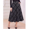 Zeagoo Plaid Skirts for Women Elastic Waist Aline Tartan Skirt with Pockets(Plaid Black)