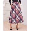 Zeagoo Plaid Skirts for Women Elastic Waist Aline Tartan Skirt with Pockets(Plaid Pink)