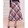 Zeagoo Plaid Skirts for Women Elastic Waist Aline Tartan Skirt with Pockets(Plaid Pink)