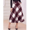 Zeagoo Plaid Skirts for Women Elastic Waist Aline Tartan Skirt with Pockets(Plaid Red)