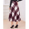 Zeagoo Plaid Skirts for Women Elastic Waist Aline Tartan Skirt with Pockets(Plaid Red)