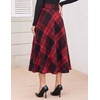 Zeagoo Plaid Skirts for Women Elastic Waist Aline Tartan Skirt with Pockets(Plaid Wine Red)