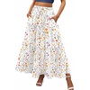 Zeagoo Womens Casual Maxi Skirts for Women 2026 High Waist Boho Skirts Floral Printed Long Flowy Skirt with Pockets(Xh403)