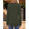 Zeagoo Women’s Long Sleeve Waffle Knit Shirts Dressy Casual Loose Button Up V Neck Tops 2026 Fall Basic Tee Blouse(Army Green)