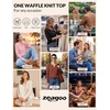 Zeagoo Women’s Long Sleeve Waffle Knit Shirts Dressy Casual Loose Button Up V Neck Tops 2026 Fall Basic Tee Blouse(Grayish Green)