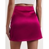 Zeagoo Womens Mini Skirts Elastic High Waisted Skirts Stain A-Line Zipper Party Club Skirt 2026(A-rose Red)