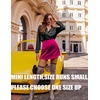 Zeagoo Womens Mini Skirts Elastic High Waisted Skirts Stain A-Line Zipper Party Club Skirt 2026(A-rose Red)